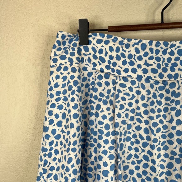 Marc Jacobs Mini Skirt Size 8 Blue White Floral Print Pleated Ruffle Hem‎ Cotton - Picture 2 of 14